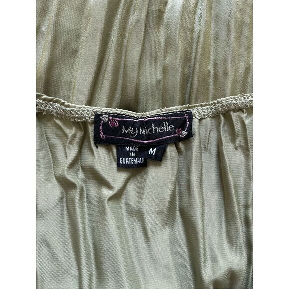 My Michelle 90s Y2K Sage Green Pleated Lingerie Camisole – Size Medium - Picture 7 of 8